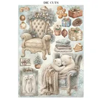 Stamperia White Christmas Junk Journal Stickers, Backgrounds, Cut-Outs by Cristina Radovan (SBJK28)